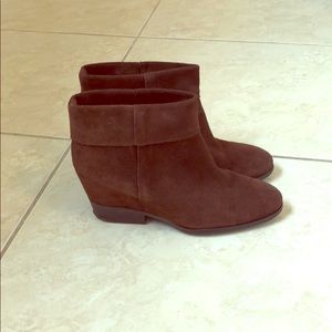 Franco Sarto booties brown suede platform